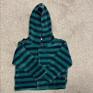 Magnificent Baby (Magentic Me) Striped Hoodie in Navy and Emerald